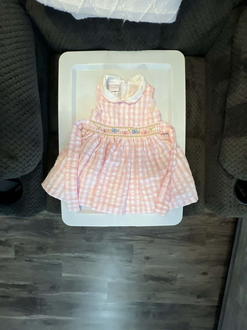 Iris & Ivy Pink Gingham Smocked Dress